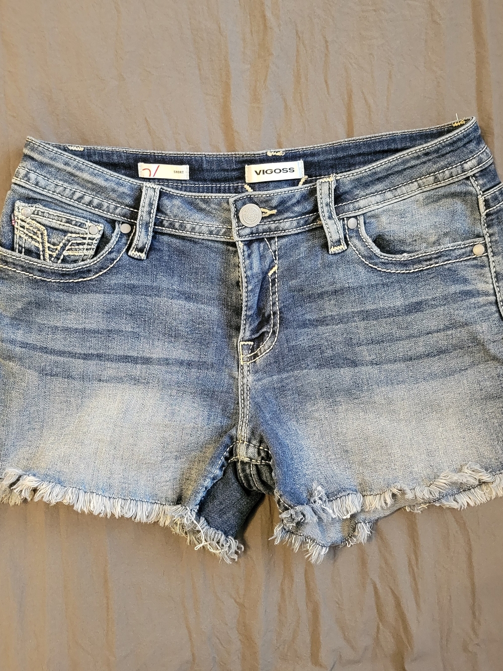 Vigoss Women's Blue Distressed Denim Jean Shorts